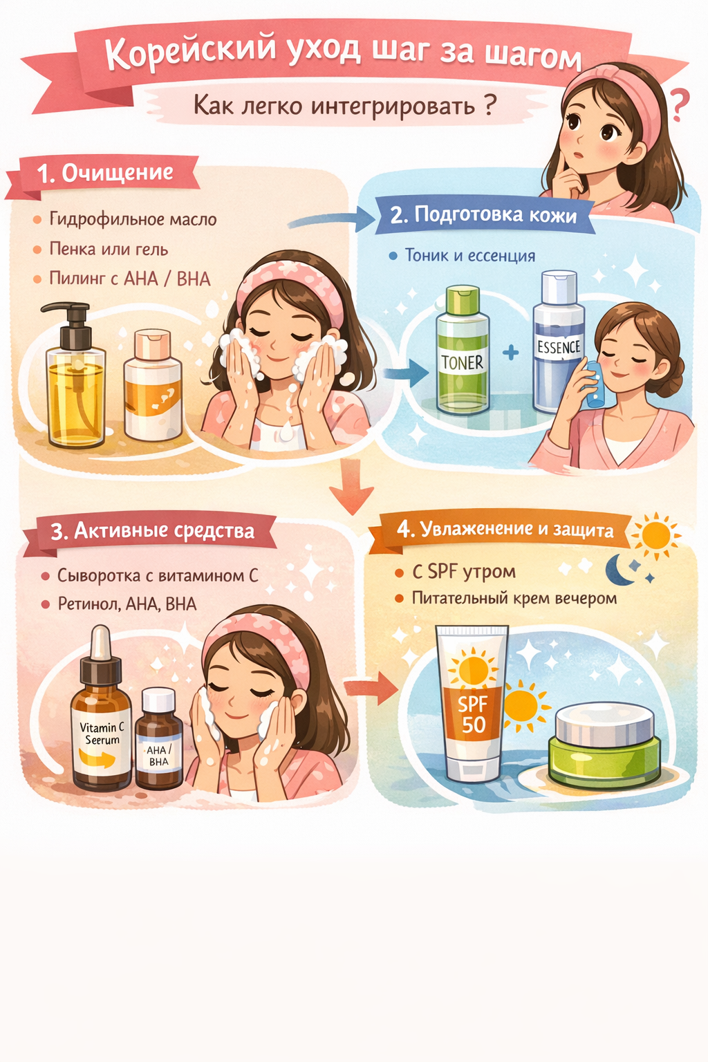 Как включить корейский уход