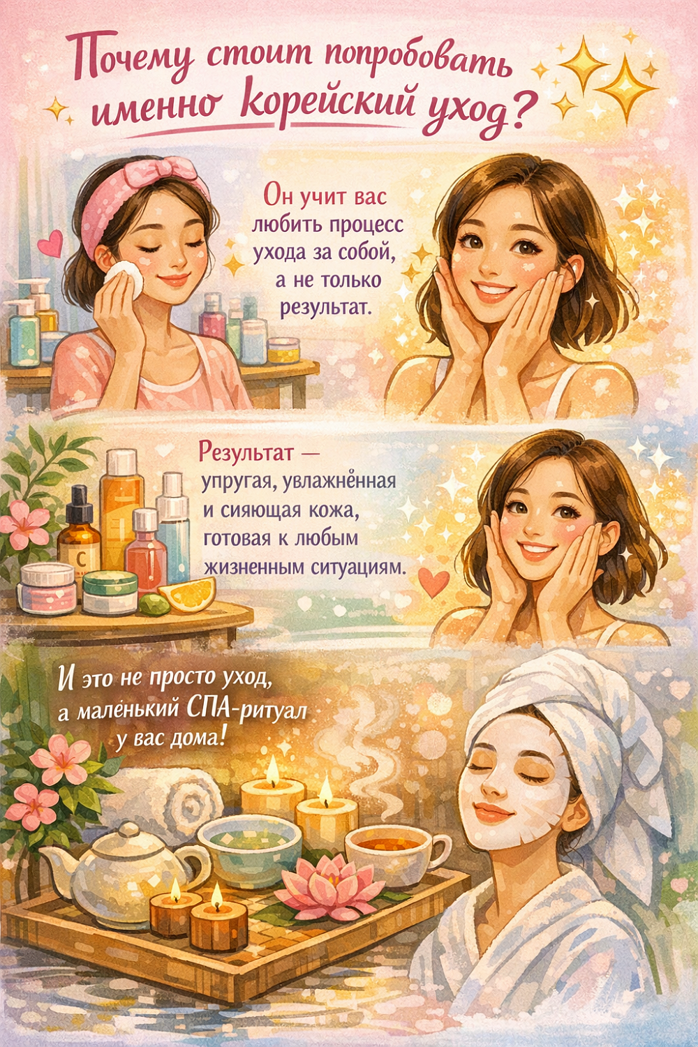 ✨Секреты сияющей кожи: почему корейский уход — ваш лучший друг и как сочетать его с западной косметикой?✨